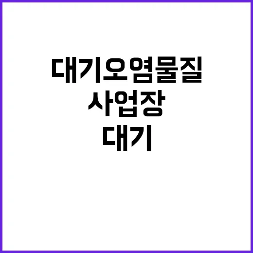 대기오염물질, 사업장 유연한 당겨쓰기 방식 공개!