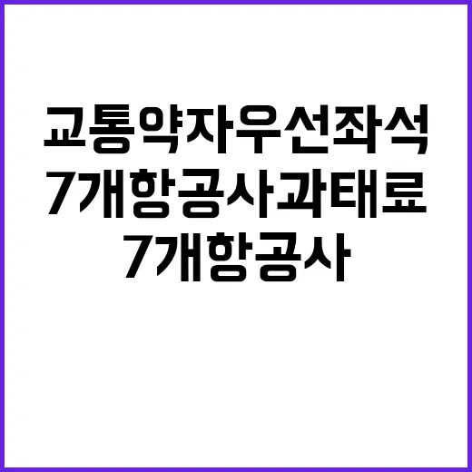 교통약자 우선좌석, 7개 항공사 과태료 부과!