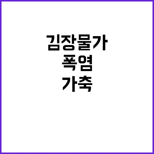 김장물가 예측, 가…