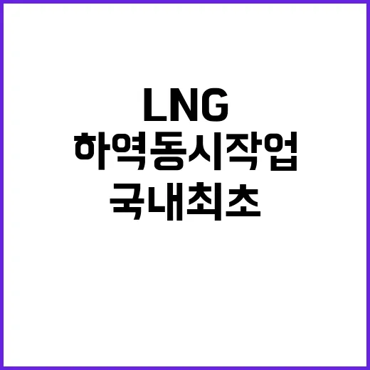 ‘국내 최초’ LNG 선박 하역 동시작업 성공 소식!