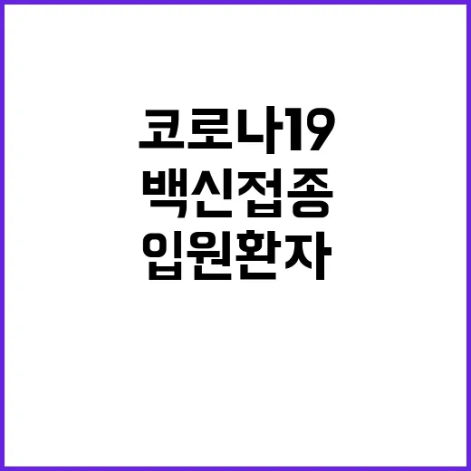 백신 접종 코로나19 입원환자 급증! 클릭하라!