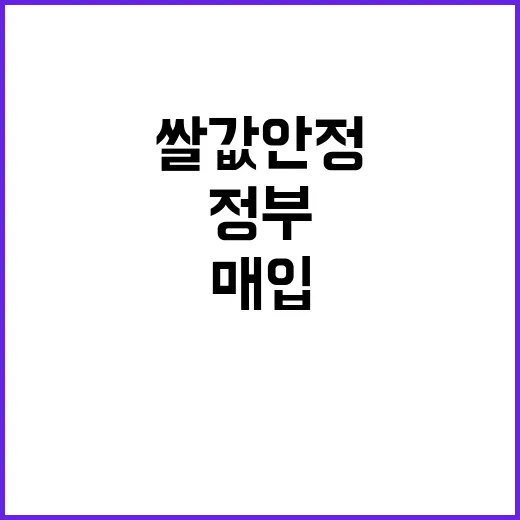 쌀값 안정 정부 매…