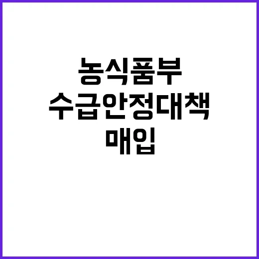 쌀 매입 농식품부의 수급 안정 대책 공개!