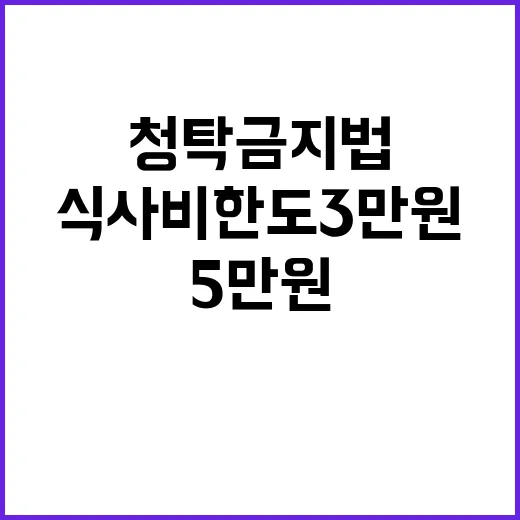 청탁금지법 개정 식사비 한도 3만 원에서 5만 원!