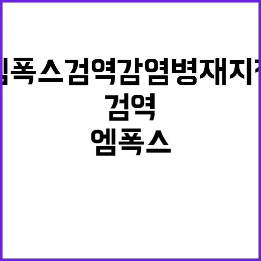 엠폭스 검역감염병 재지정…질병청의 강력한 대응!