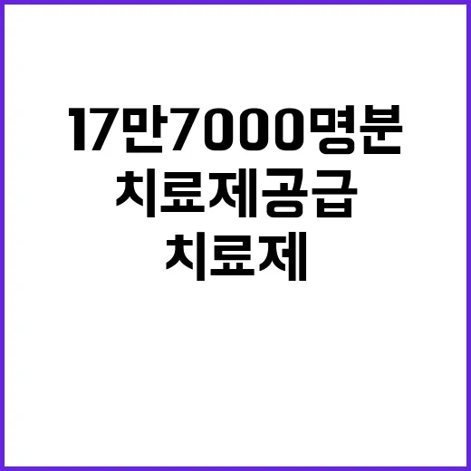 치료제 공급…다음 주 17만7000명분 준비 완료!