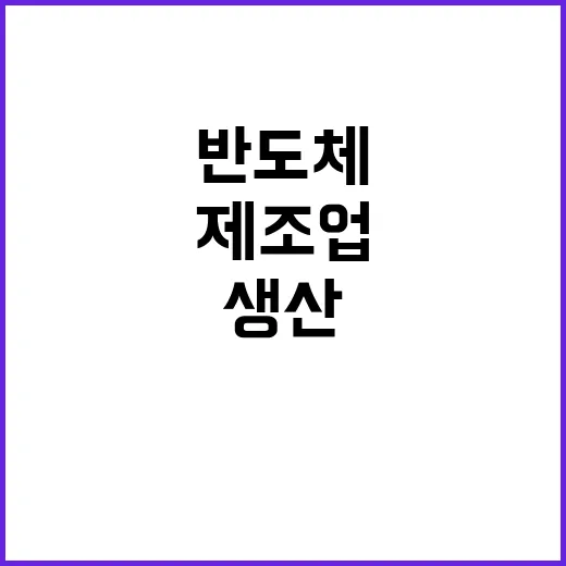 제조업 경기 회복 반도체 외 생산 확장 소식!