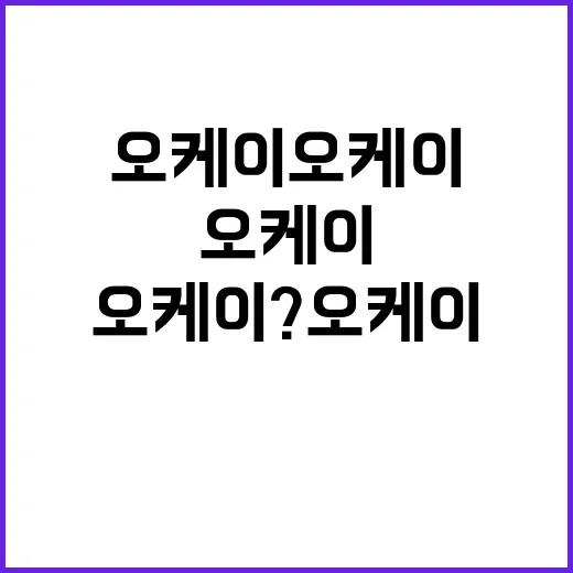 오케이? 오케이! …