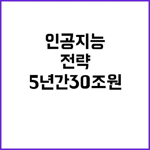 인공지능 투자 5년 간 30조 원 전략 공개!