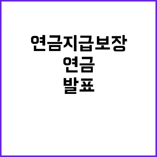 연금 지급 보장 안…