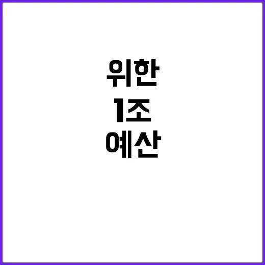 예산 1조 질병 예…