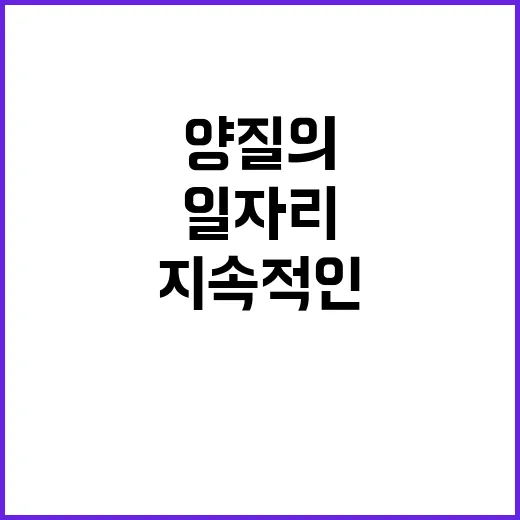 양질의 노인일자리 지속적인 발굴과 보급의 비밀!