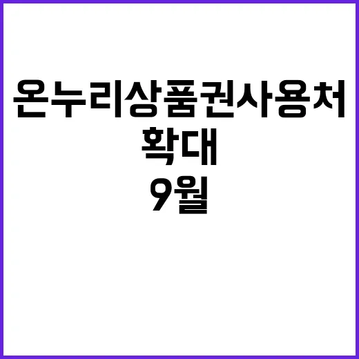 온누리상품권 사용처 확대 9월 할인 혜택 주목!