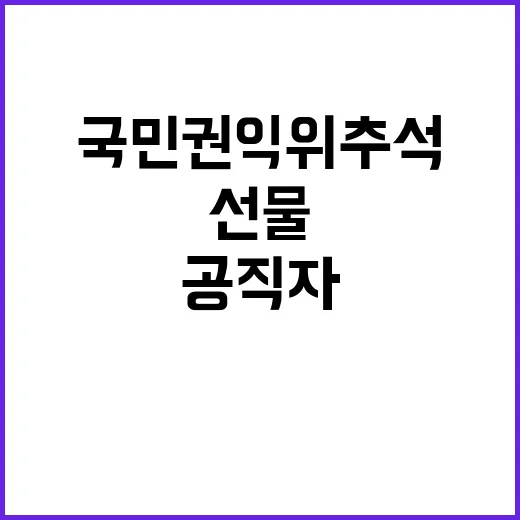 국민권익위 추석 공직자 금품·선물 단속 강화!