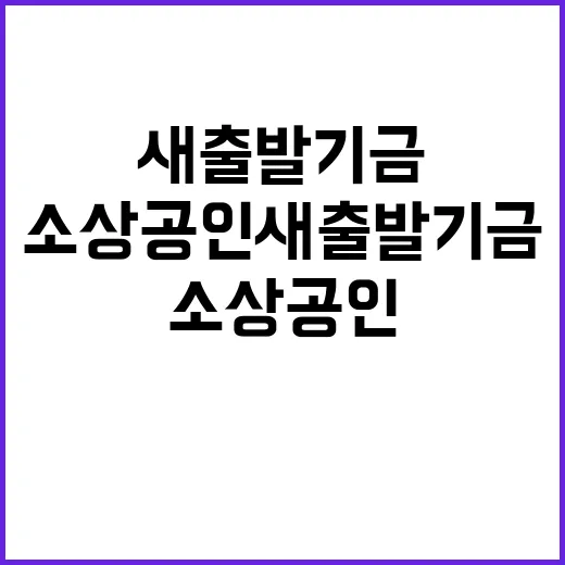 소상공인 새출발기금 5000억 원 큰 변화 예고!