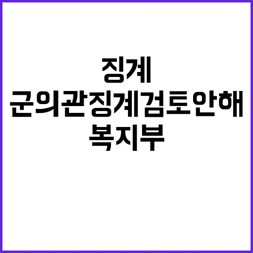 복지부 군의관 징계…