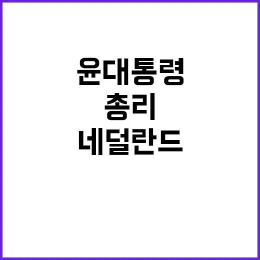 반도체 동맹 윤 대통령과 전 네덜란드 총리 만나!