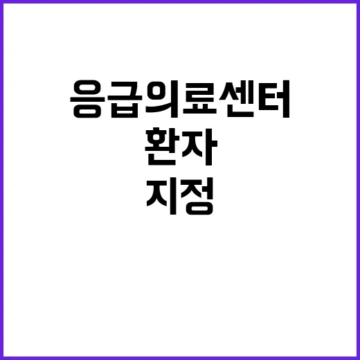 응급의료센터 지정…중증 환자 수용의 새로운 길!