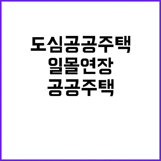 도심 공공주택 일몰 연장 소식에 사람들 주목!