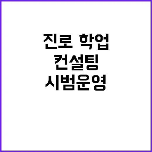 진로·학업 컨설팅 중3·고등학생 첫 시범 운영!