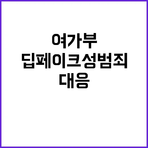 “딥페이크 성범죄 여가부의 대응 방안은?”