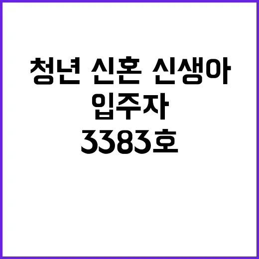 청년·신혼·신생아 3383호 입주자 모집 시작!