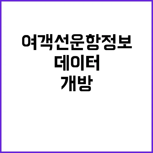 여객선 운항정보 국민에게 개방된 19종 데이터!