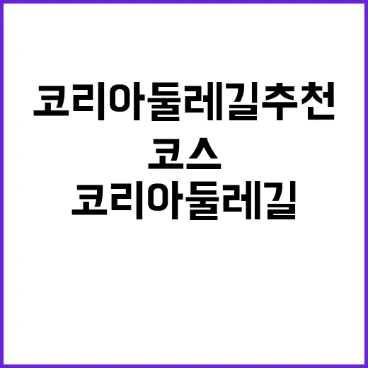 코리아둘레길 추천 놓쳐선 안 될 4코스!