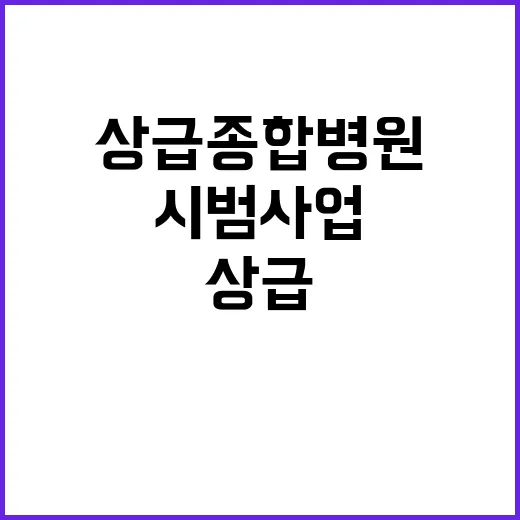 상급종합병원 시범사…