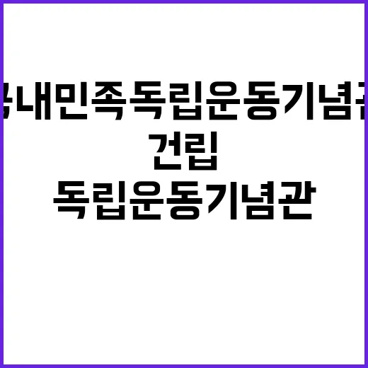 국내민족독립운동기념관 독립운동 알리기 위한 건립!