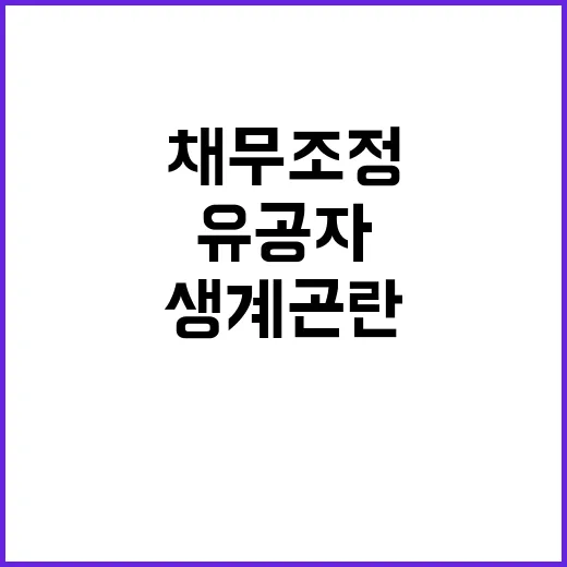 생계곤란 유공자 채무조정 방안 대폭 개선!