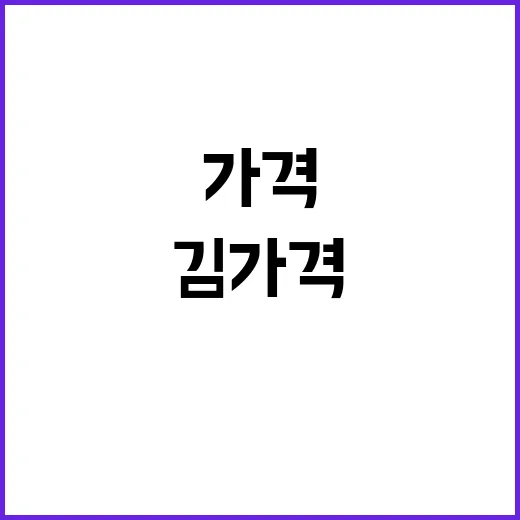 김 가격 안정화 해수부의 놀라운 사실 공개!