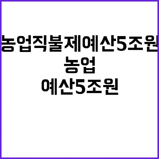 농업직불제 예산 5…