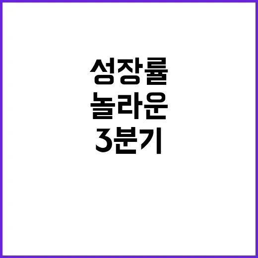 기재부 3분기 성장률 추정 없다! 놀라운 사실 공개!