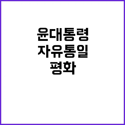 자유통일 평화 위한 윤 대통령의 강력한 발언!