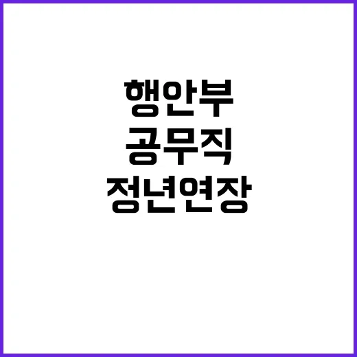 행안부 정년연장 공무직과 무관한 진실은?