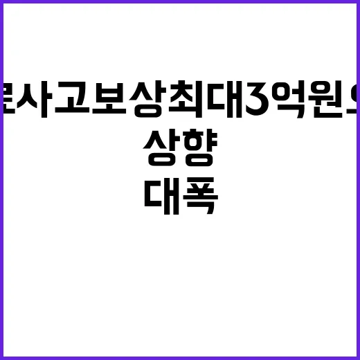 의료사고 보상 최대 3억 원으로 대폭 상향!