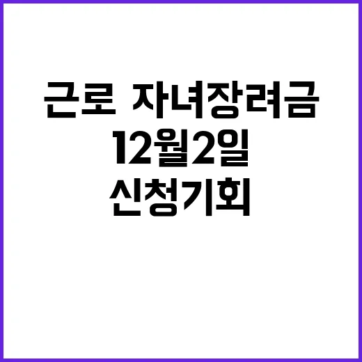 근로·자녀장려금 12월 2일 마지막 신청 기회!