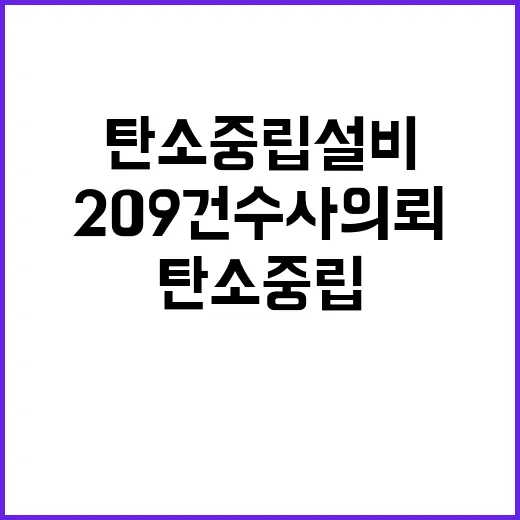 탄소중립설비 법률위반 의심사례 209건 수사의뢰!