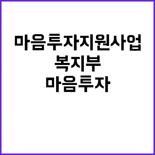 복지부 마음투자 지…