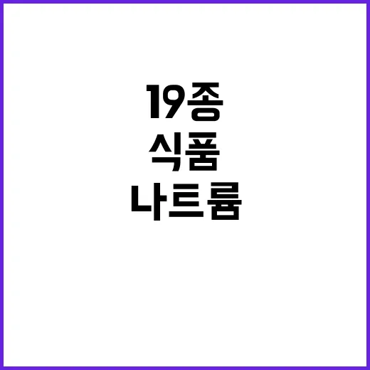 가공식품 나트륨과 당류 줄인 19종 혁신!