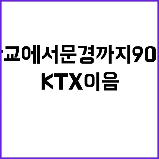 KTX이음 판교에서 문경까지 90분 단축 여행!