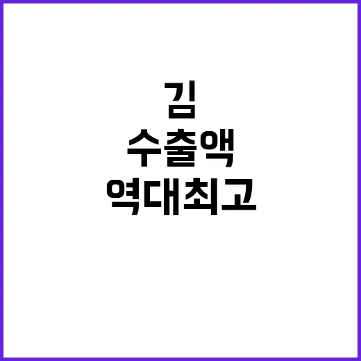 역대 최고 수출액 김 1조 원 달성 비결!