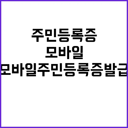 모바일 주민등록증 발급 소화기 비치 필수!