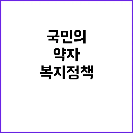 약자복지 정책 국민…