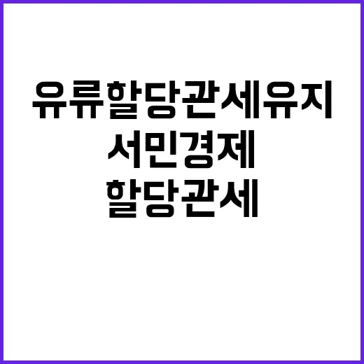 유류 할당관세 유지 서민 경제에도 희망 예상!