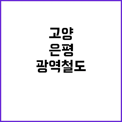 광역철도 2031년 개통! 고양과 은평의 변화!