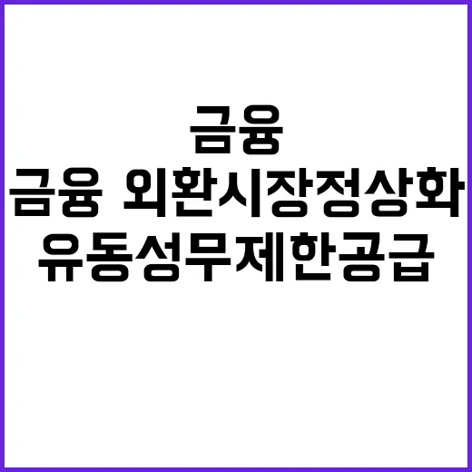 유동성 무제한 공급 금융·외환시장 정상화 언제?