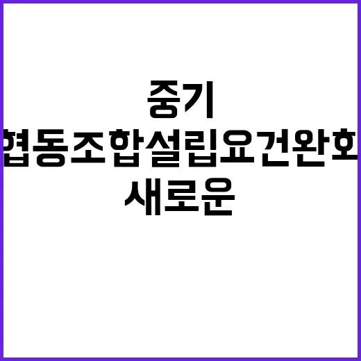 중기 협동조합 설립요건 완화 새로운 기회 등장!