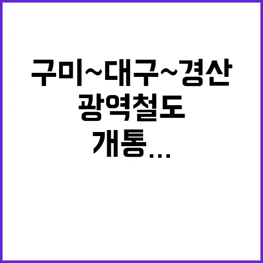 광역철도 개통…구미…